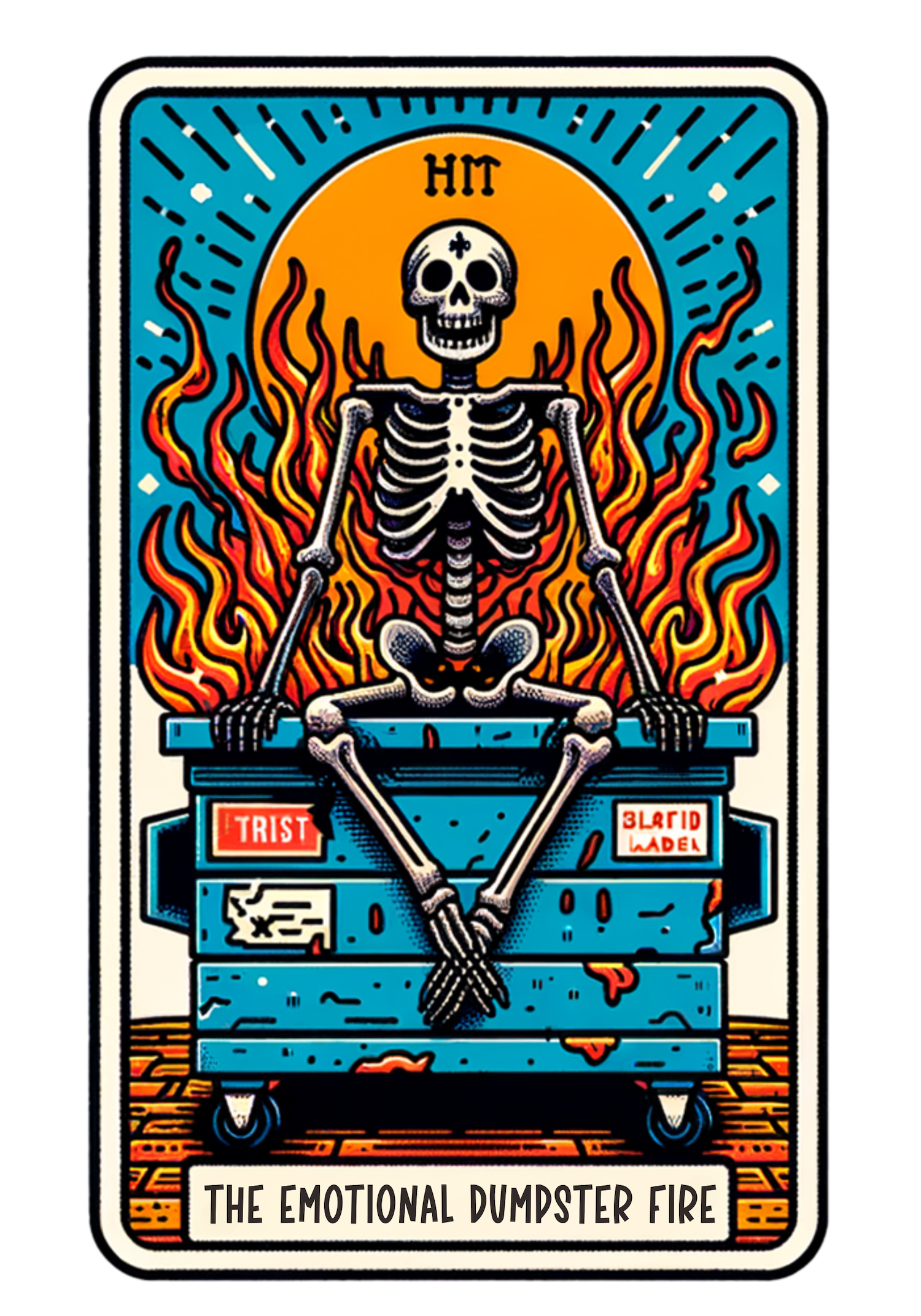 The Emotional Dumpster Fire - Funny Tarot